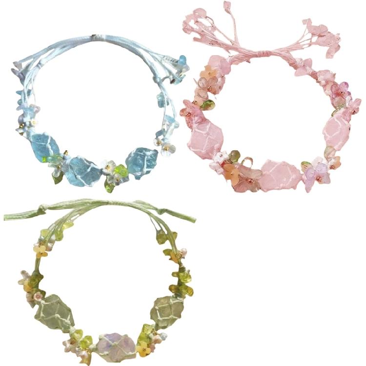 Raws Stone Bracelet Handwoven Energys Net With White Gemstones Trendy Personalize Fashion Accessory for All Occasions