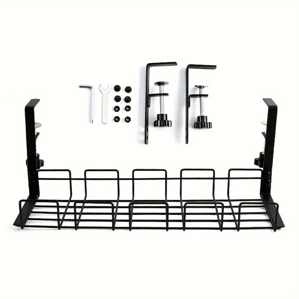 Sturdy Metal Cable Management Tray Space Saving Desk Wire Organizer  Office