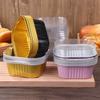 10Set Aluminum Foil Cake Container 325ml Cake Pans Liners With Lids Heat-Resistant Foil Baking Cups Cake Pan Outdoor Tableware