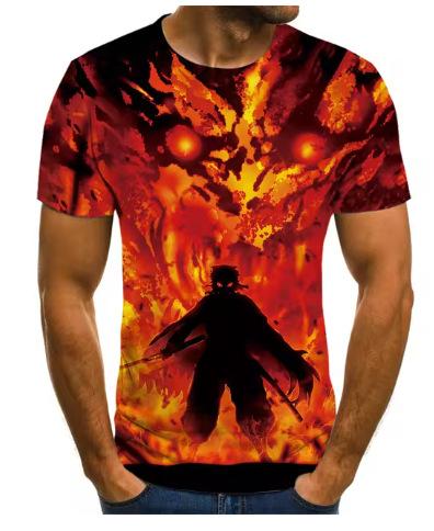Ghost Annihilation Blade 3D Printed T-Shirt Men's and Women's Summer Fashion Casual Short Sleeve Neutral Harajuku Street Trend Super