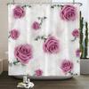 Beautiful Flowers Printed Shower Curtain Waterproof Polyester Curtain With Hook Decoration Bathroom Curtain 3D Shower Curtains