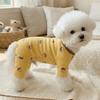 Cute Cartoon Printed Four-Legged Dog Pajamas Warm Belly-Hugging Dog Jumpsuit Comfortable Dog Home Clothing Home Sleepwear
