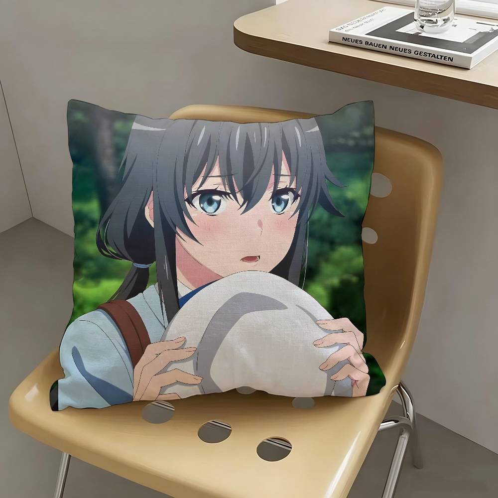 1pc Yukino Yukinoshita Anime Characters Pillow Case Fashion Square Pillowcase Bedroom Sofa Room Ins Decoration Leisure