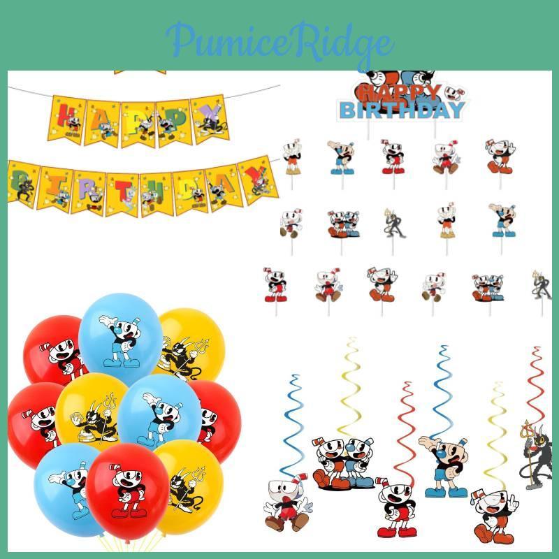 Tea Cup Head Decorative Props Vibrant Birthday Party Supplies With Paper Craftsmanship