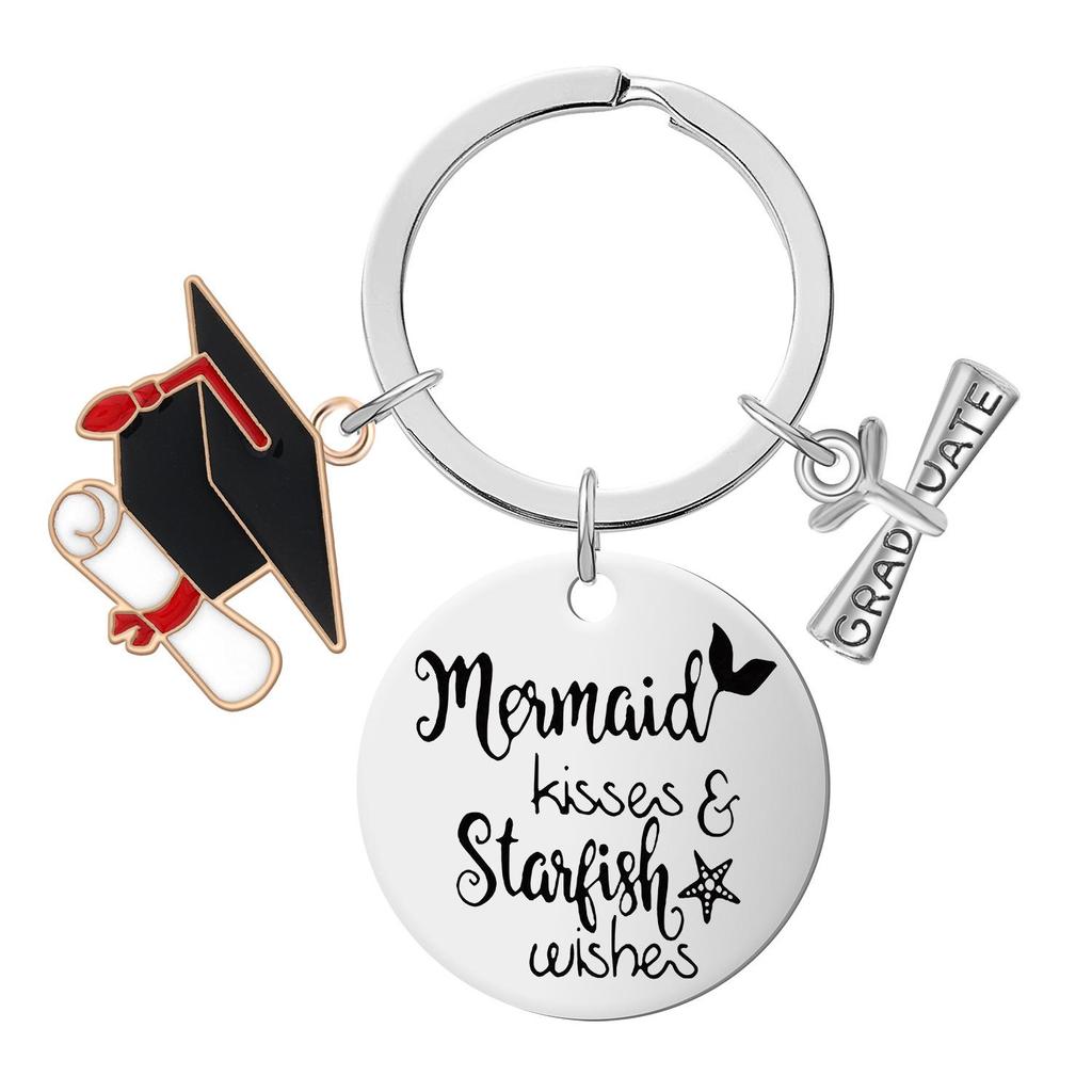 Stainless Steel Inspirational Graduation Keychain for Classmates and Teachers