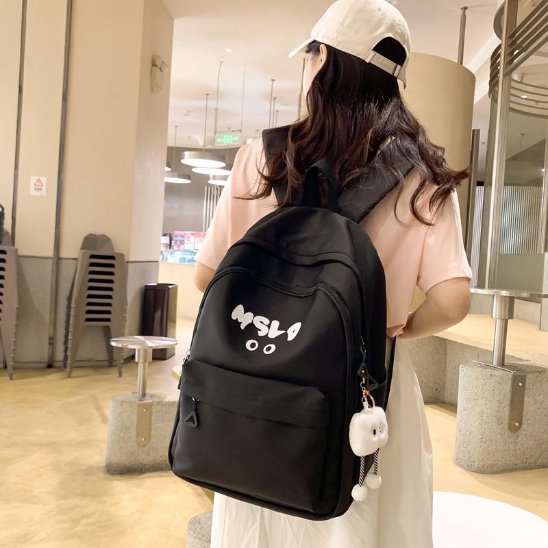 Letter Print Women's School Bag Large Capacity Backpack Student Travel Backpack