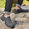 Hand Stitched Male's Leather Hiking Boots Outdoor Sneakers Walking Shoes Antiskid Travel Trainers Men's Slip On Shoes