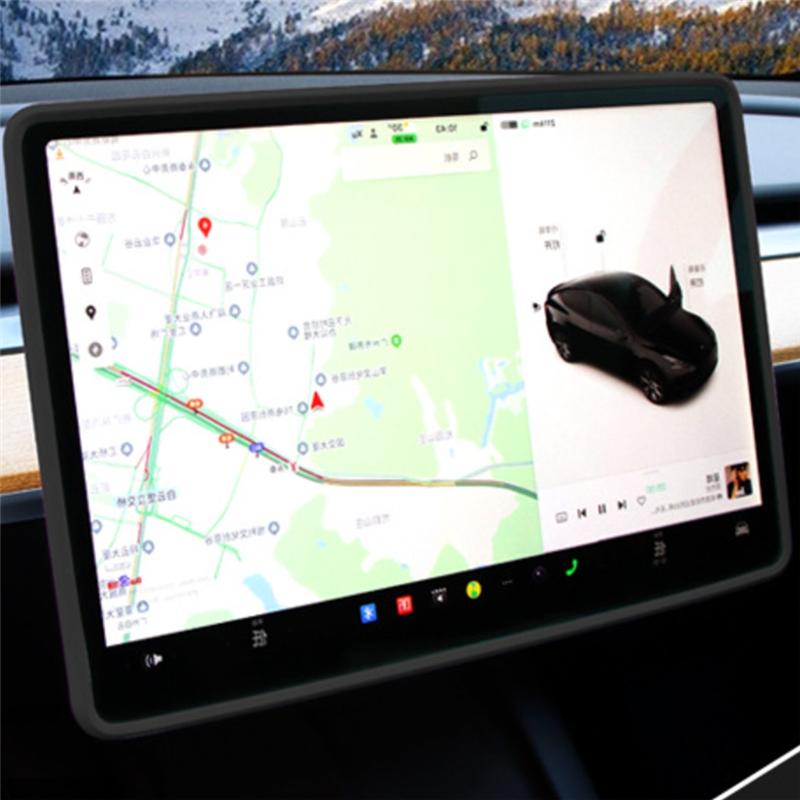 A03E-For Tesla Model 3 Highland 2024 Navigation Screen Protector, Screen Frame Display Protective Film Center Control Cover
