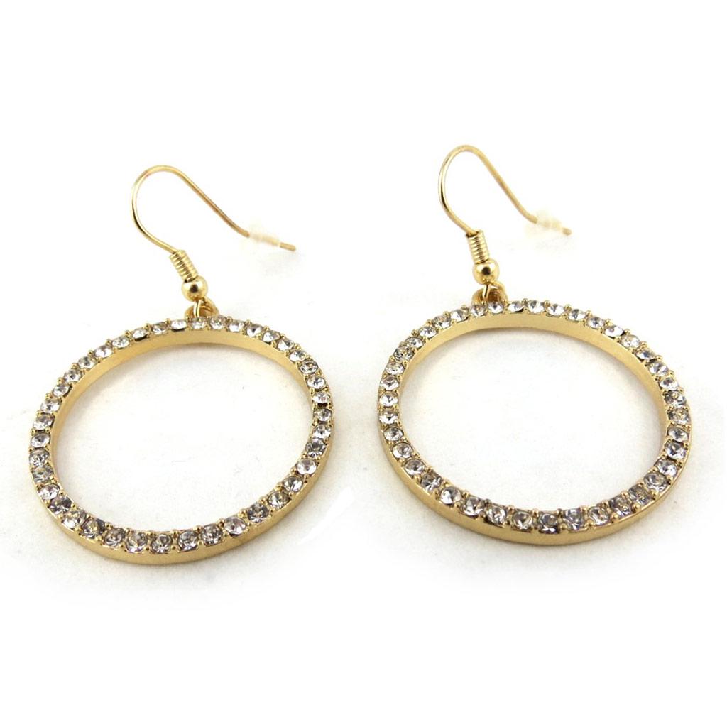 Les Trésors De Lily [N1571] - Boucles Créateur 'Sissi' blanc doré