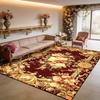 Persian Retro Living Room Carpet Light Luxury Flower Pattern Washable Large Size Rug Decoration Bedroom Fluffy Anti-slip Mats