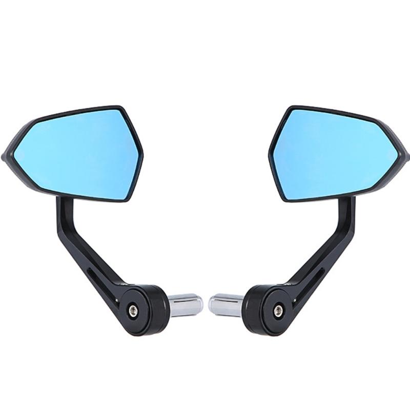 7/8Inch Motorcycle Handlebar End Mirror Inverted Rearview Mirror Universal Replacement 360 Degree Rotating Side Mirror