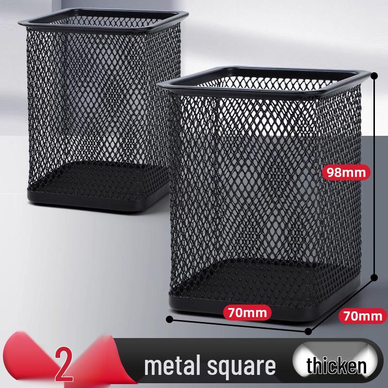Minimalist Metal Pen Holder - Creative Desk Organizer and Stationery Storage Box