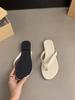Flat bottom red French small cool slippers women's shoes outer wear 2025 new summer casual soft bottom pinch flip-flops