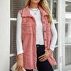 Women's Fashionable Double-Sided  Collar Button-Up Cardigan Vest With Pockets