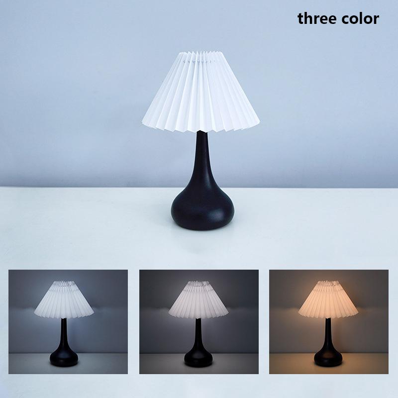 Nordische Plissee-Tischlampe DIY Faltbar USB Kunst Atmosphäre Schlafzimmer Schreibtisch Nachttisch Nachtlicht Heim Dekorieren Tischstehlampe