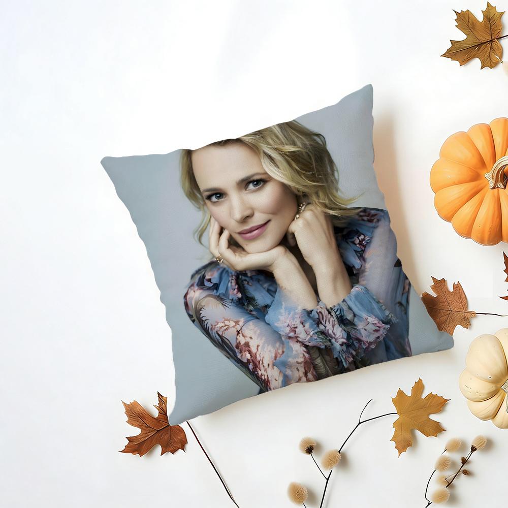 RRachel McAdams Cushion Cover Washable Linen Pillowcase Soft  for Daily Sofa Bed Home Room Decor
