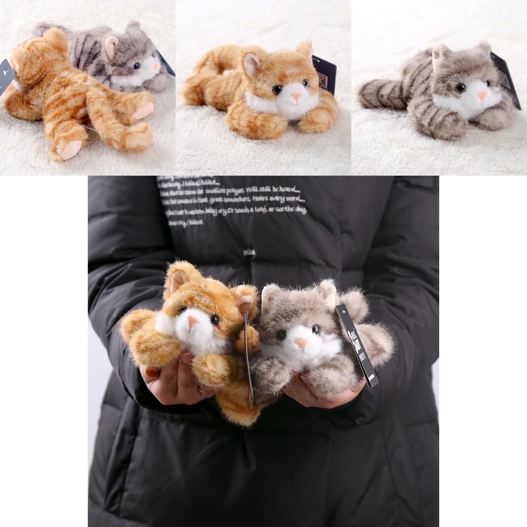Cute Cartoon Striped Cat Crouching Plush Toy Doll For Kids And Giftgiving