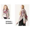 Sciarpa a scialle triangolare a quadri in finto cachemire stile europeo americano - Scaldacollo alla moda versatile per primavera, autunno, inverno