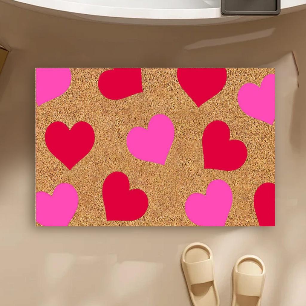 Valentine's Day Imitation Floor Mats Home Porch Entrance Door Mats Bathroom Foot Mats