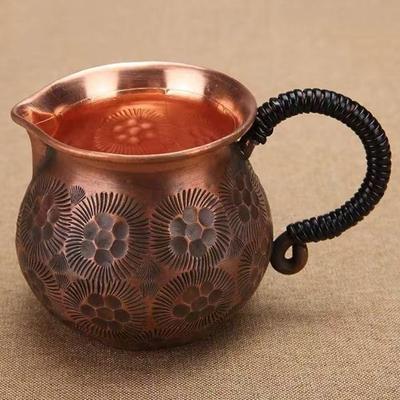 Vintage Kupfer Mini Kaffeetasse, Camping Wasserbecher Handgefertigt Hämmertextur Griff Saftbecher Haushaltsgebrauch Trinkbecher 200ml Teetasse