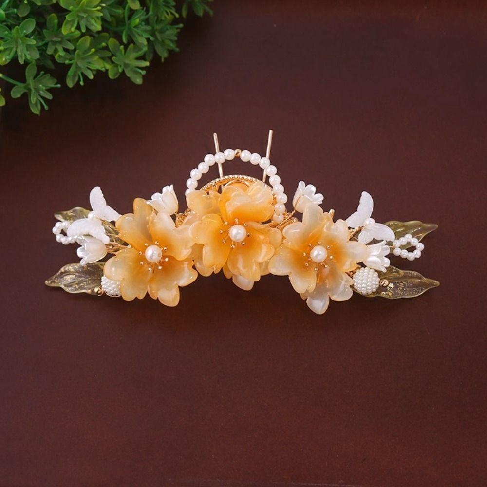 Tassel Chinese Style Hairpin Set Pearl Flower Hair Comb Ancient Style Hanfu Hair Stick  Cheongsam