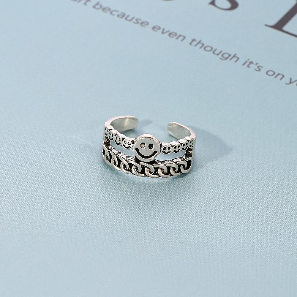 Smiley Face Twist Open Ring Old Design Open Ring Jewelry
