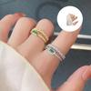 Fashionable Emerald Green Crystal Double Layer Ring Adjustable Opening Ring Copper Crafted Jewelry For Her