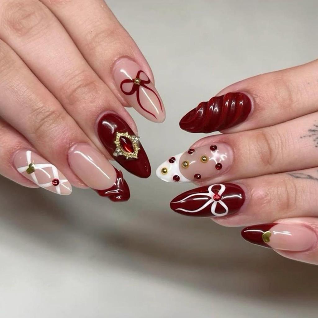 High-End French Almond Press-On Nails - Medium-Long, Stylish & Elegant