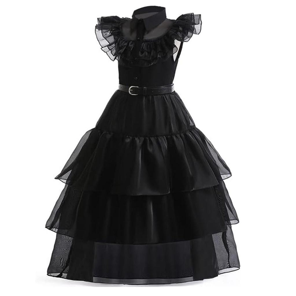 Bambini Mercoledì Vestito Halloween Costumi Vestito Cosplay Festa Costume