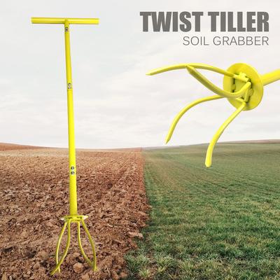 Twist Tiller Soil Grabber T-handle Adjustable Height Yard Garden Manual Soil Claw Cultivator Household Planting Tool