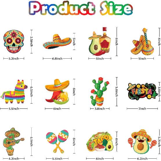 Fiesta Party Decorations, Kaluofan 24PCS Fiesta Decorations, Mexican Theme Decorations Hanging Swirls Supplies for Mexican Birthday Party Mexican