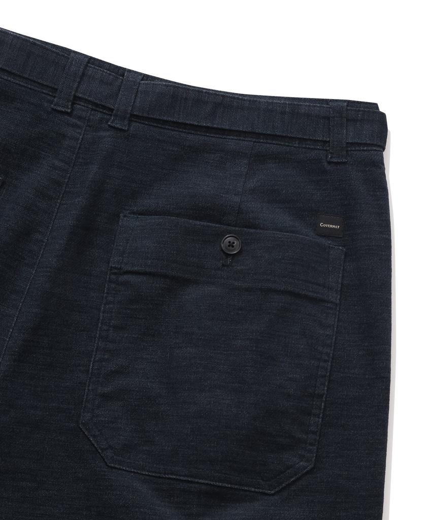 COVERNAT Moleskine One-Pleat Wide-Fit Belted Pants Indigo