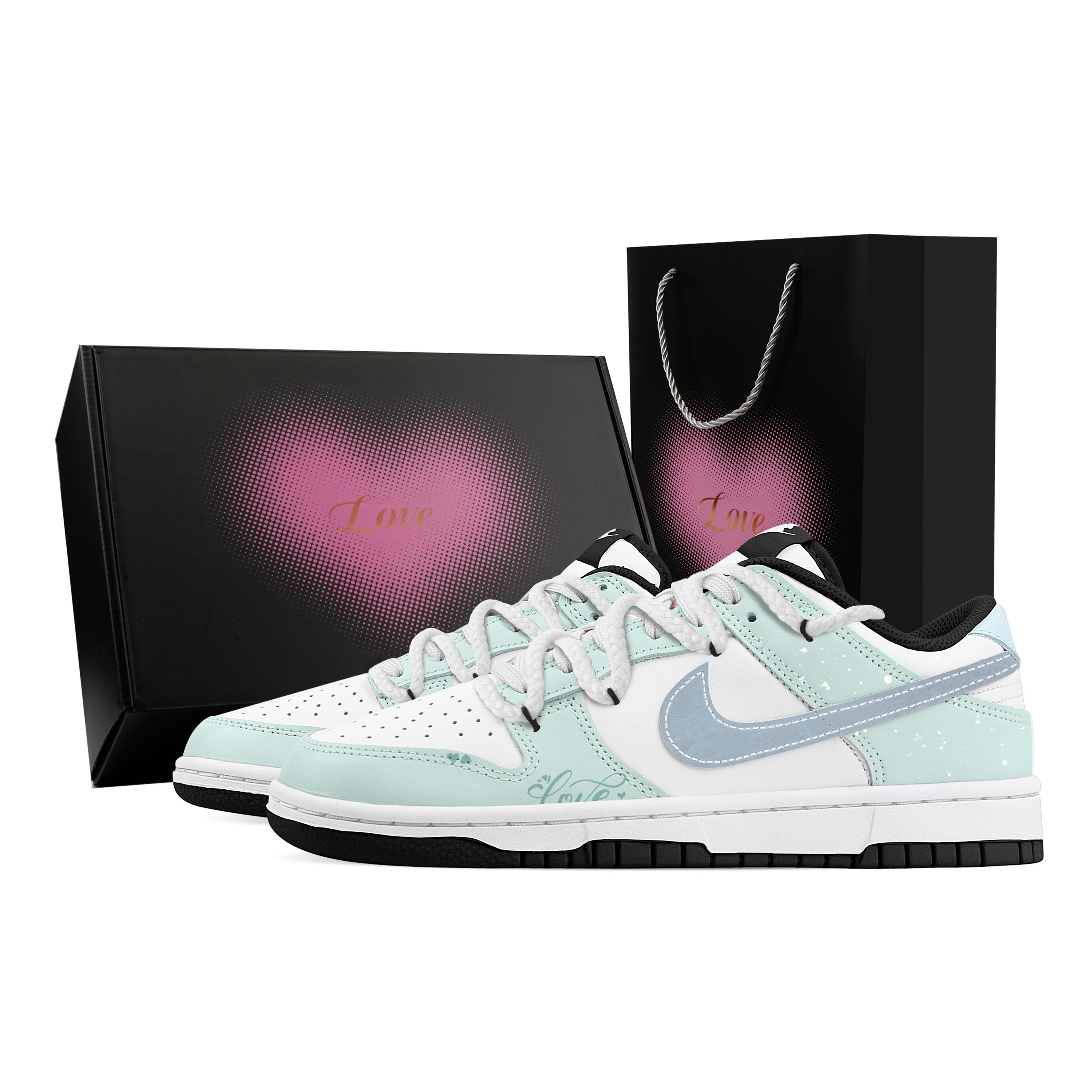 

Nike Dunk Fengmian Heartbeat 1 Heart Box Synthetic Leather Abrasion Resistant Slip Resistant Low top Skateboard Shoes HF5441-100(Team529-1-) 42.5