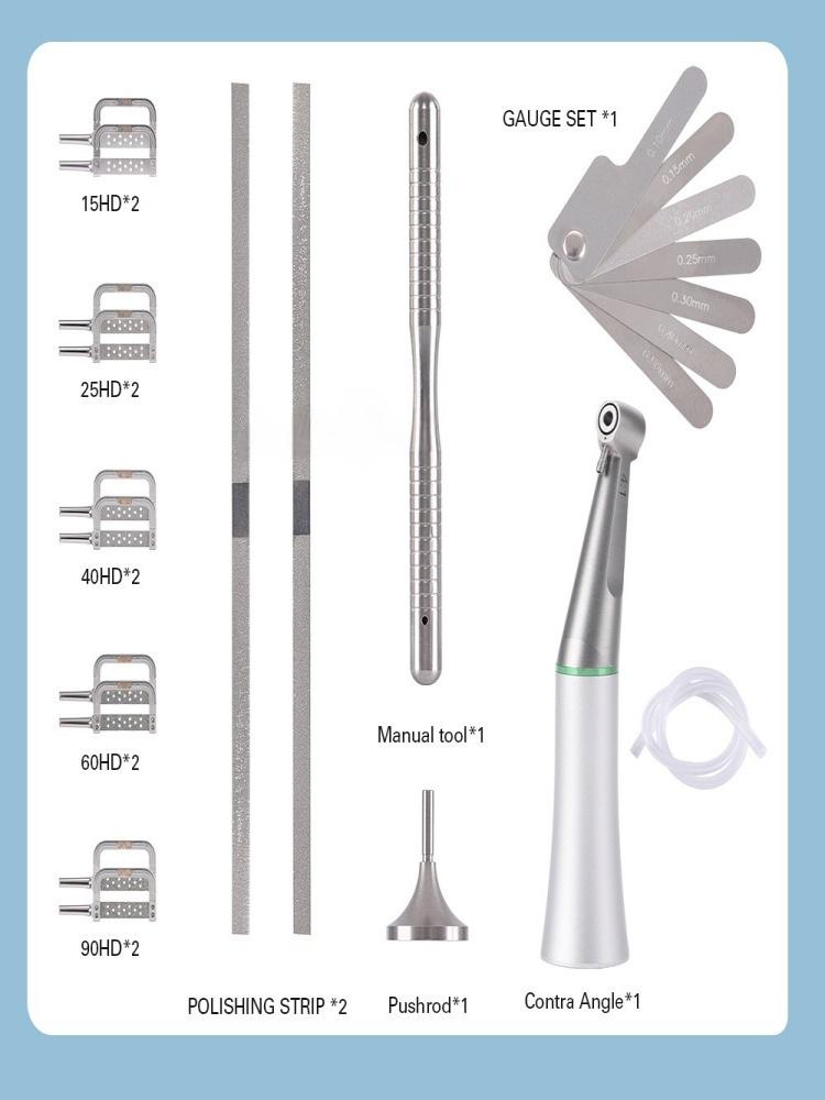 Dental 4:1 Reduction Contra Angle Handpiece Interproximal Strips Set 10Pcs Interproximal Stripping Dentistry Instruments