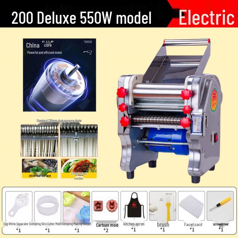 Compact Stainless Steel Electric Noodle Maker: Automatic Multifunction Dough Roller for Home & Commercial Use