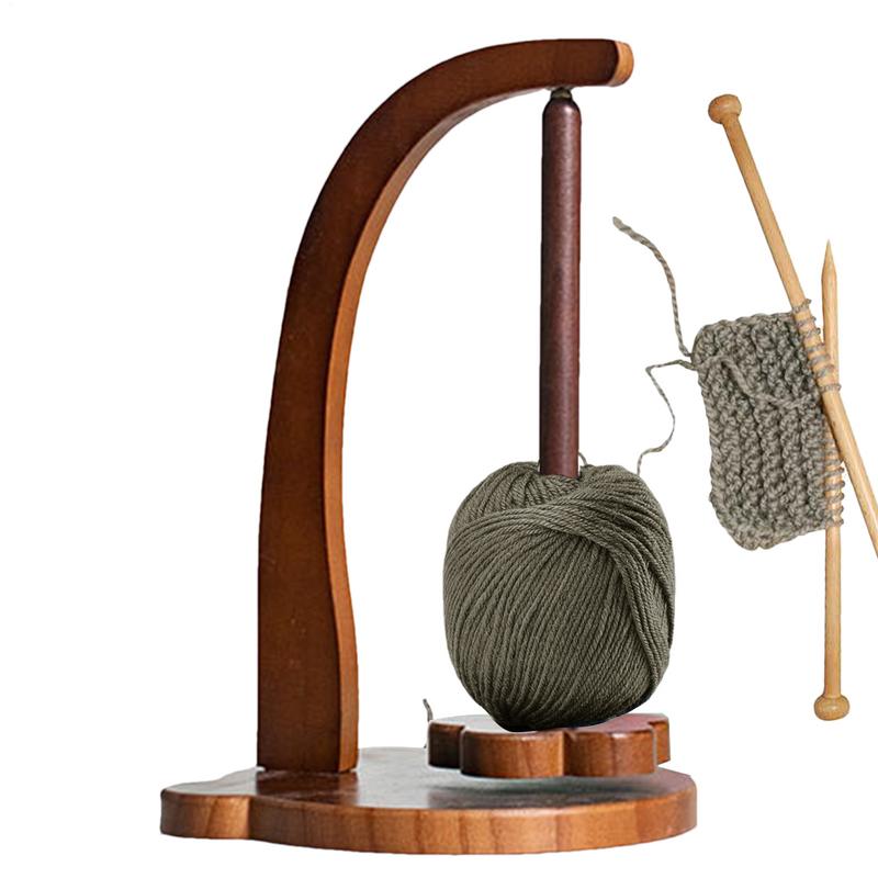 Wooden Yarn Holder Knitting Tools Crochet Yarn Holder Rotating Magnetic Thread Spool Wool Ball Winder Rotation Spinner