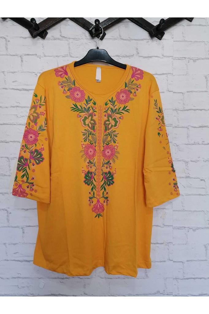 Damen-Bluse in großen Größen, perfekt für den Sommer, komplett aus Baumwolle, gekämmte Baumwolle, bequeme Bluse