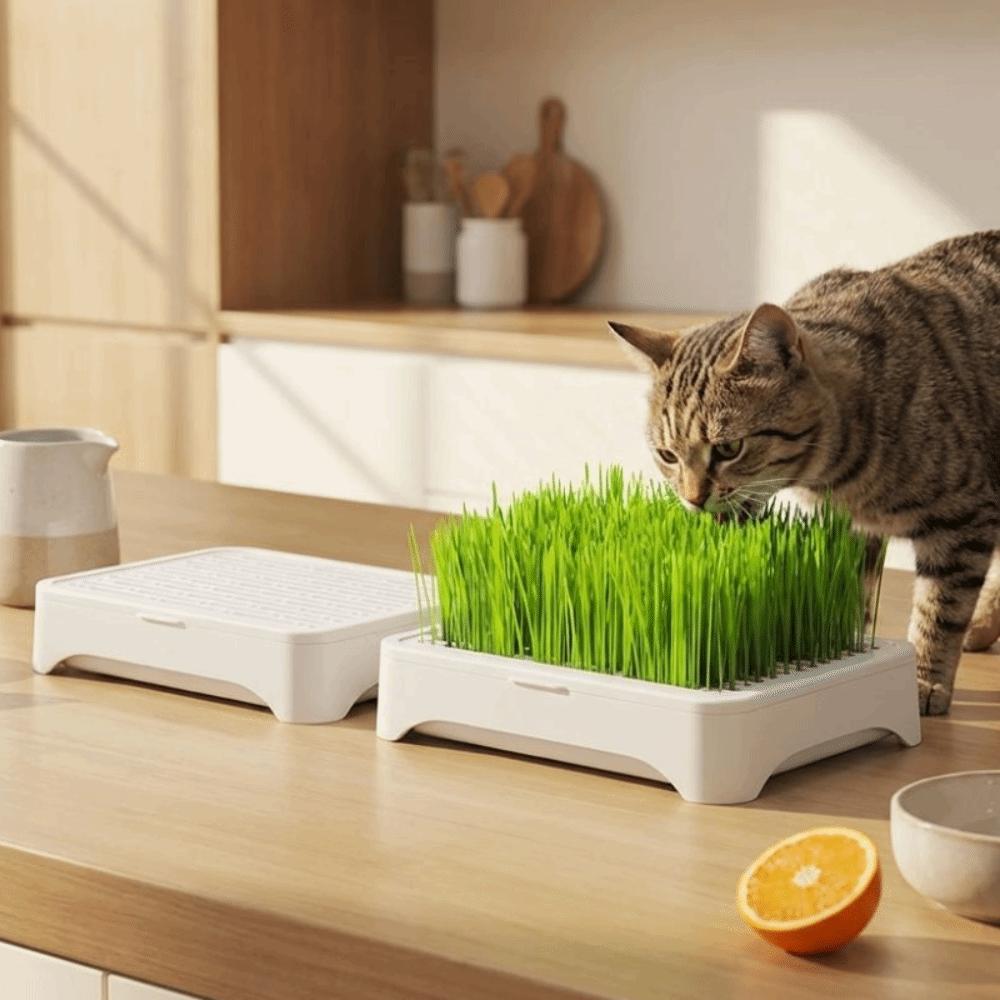 Self-planted Tray Hydroponic Tray Anti-Pull Out Soil-Free Nursery Box Pet Cat Use