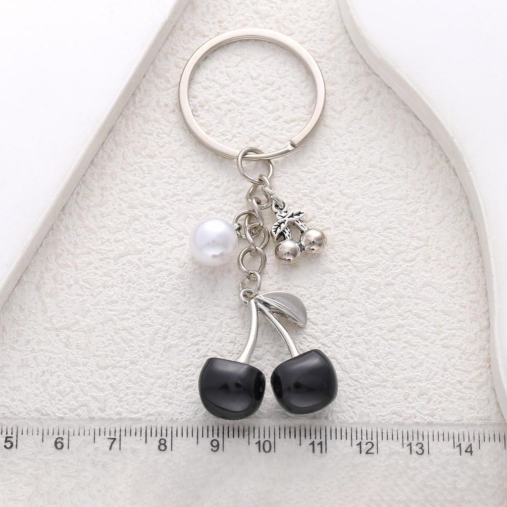Trendy Cute Pearl Cherry Keychain for Women – Versatile Bag Ornament