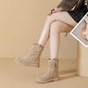 Slimming Round Boots, Women's Shoes, Retro Casual Boots, Versatile Mid-calf Boots
