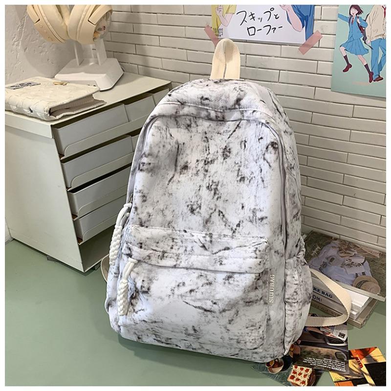 Girls Korean Version of Ins Simple Large Capacity Tie Dye Backpack New High School Students Backpack.