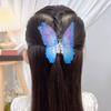 Gradient Color Butterflies Decor Hair Clip with Imitation Pearls Exquisite Appearance Hair