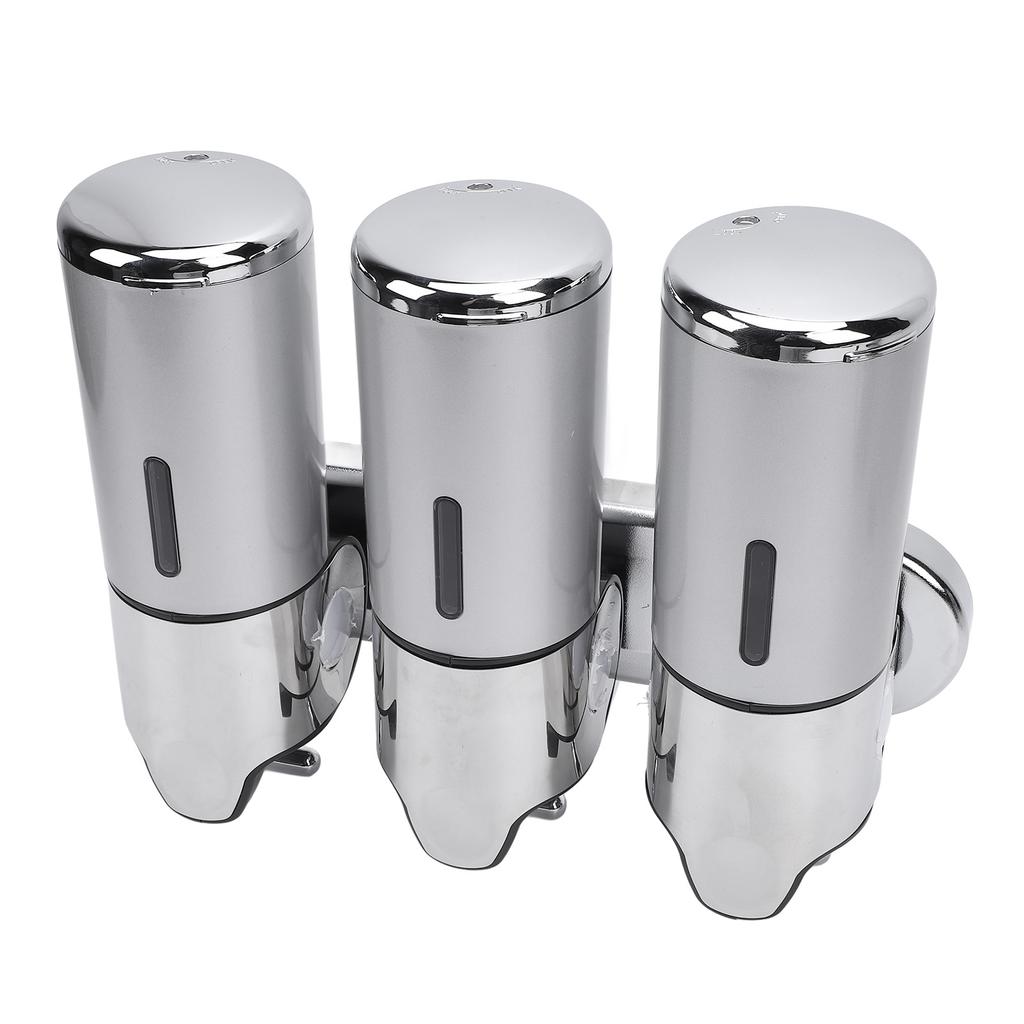 Triple Shampoo And Conditioner Dispenser T Bar Lever Refillable Wall Mount Body Wash Dispenser for