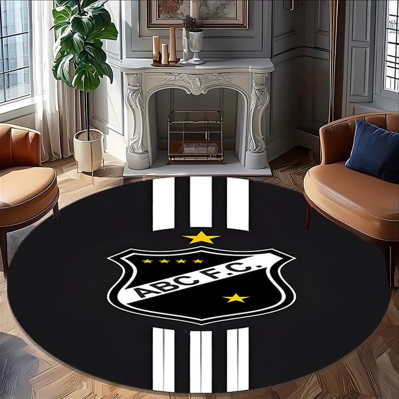 1 pezzo Squadra di Calcio (43) Tappeto Rotondo Stampato Tappeto Rotondo per Sedia Adatto per Camera da Letto Soggiorno Tappeto Decorativo per la Casa