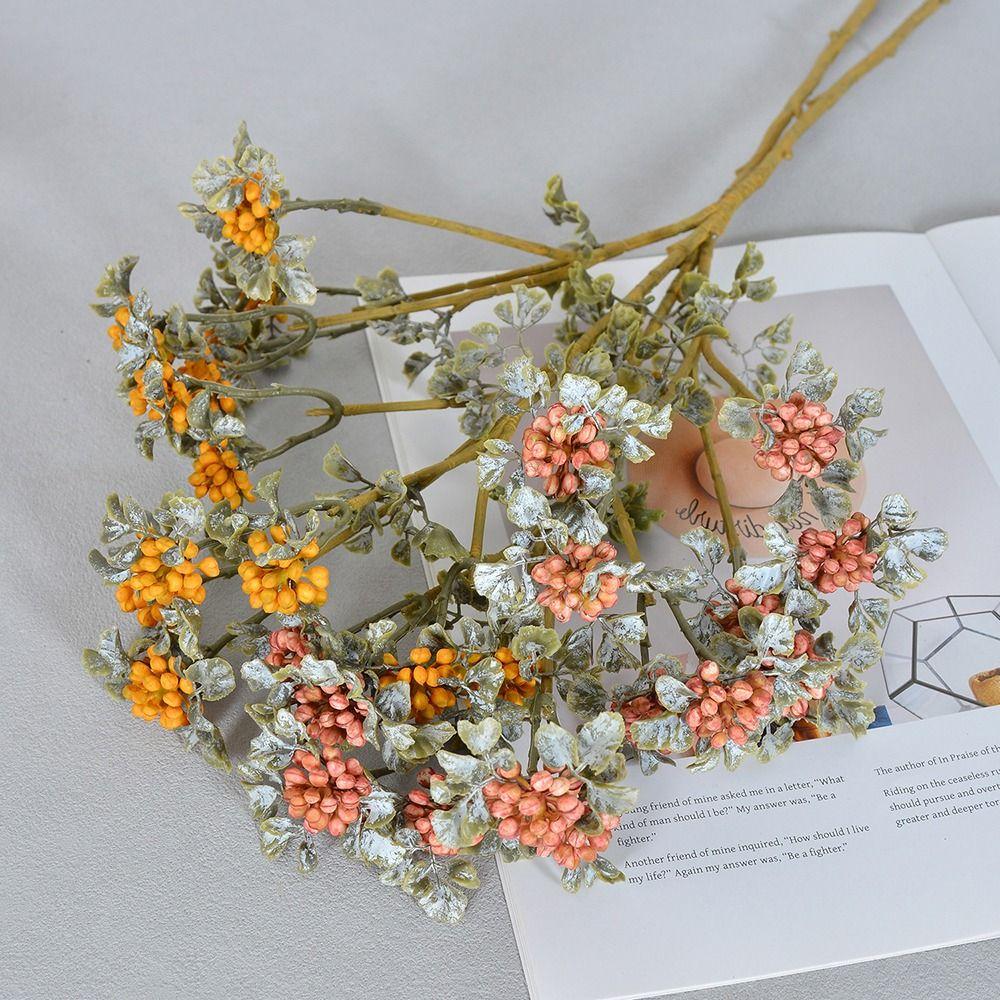 Mini Berries Raspberry Artificial Flowers Multicolor Decorative Flower Faux Berry Branches  Gift