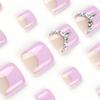 Purple Glitter Rhinestone False Nails with Detachable Toenail Tips