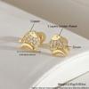 Embedded Zircon Double-layered Shell Stud Earrings - Luxurious and Exquisite Ear Accessories for Women