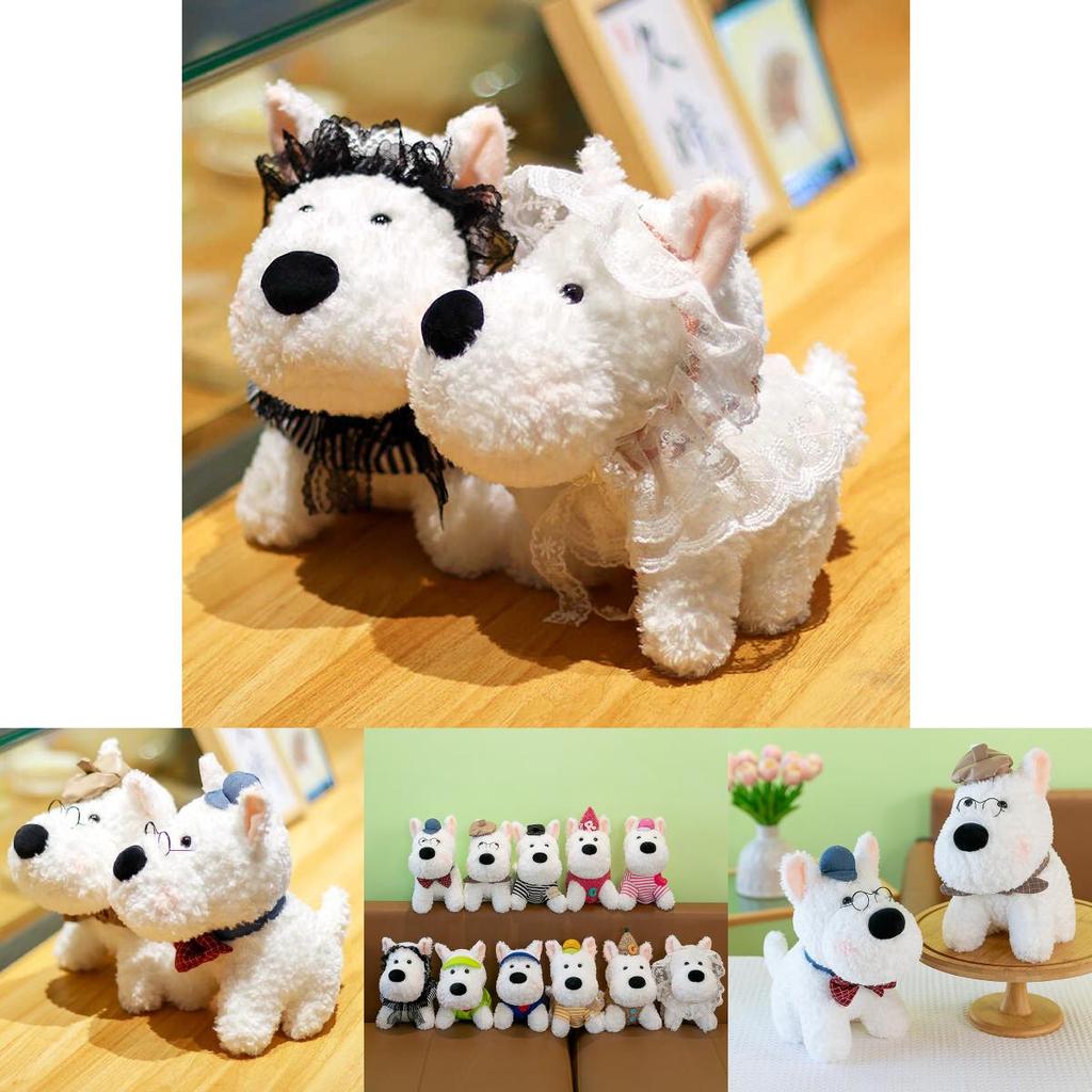 Adorable 8 Inch Highland Terrier Plush Toy Soft Stuffed Dog For Creative Birthday Gifts