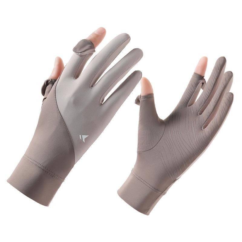 Summer thin sunscreen gloves women's UV protection touch screen cycling non-slip breathable ice silk sunscreen gloves summer