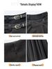 Women's High-Waist Wool Pleated A-Line Skirt - Autumn/Winter Mid-Length Swing Skirt